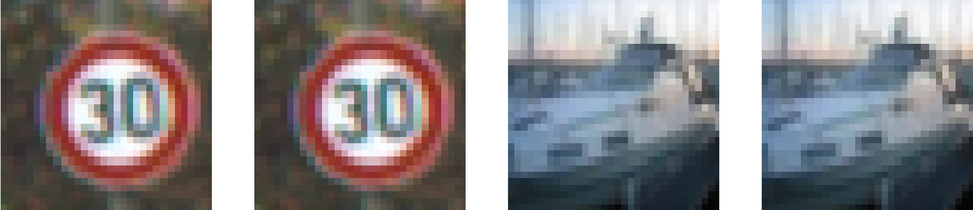 Examples images before and after inserting Trojan triggers